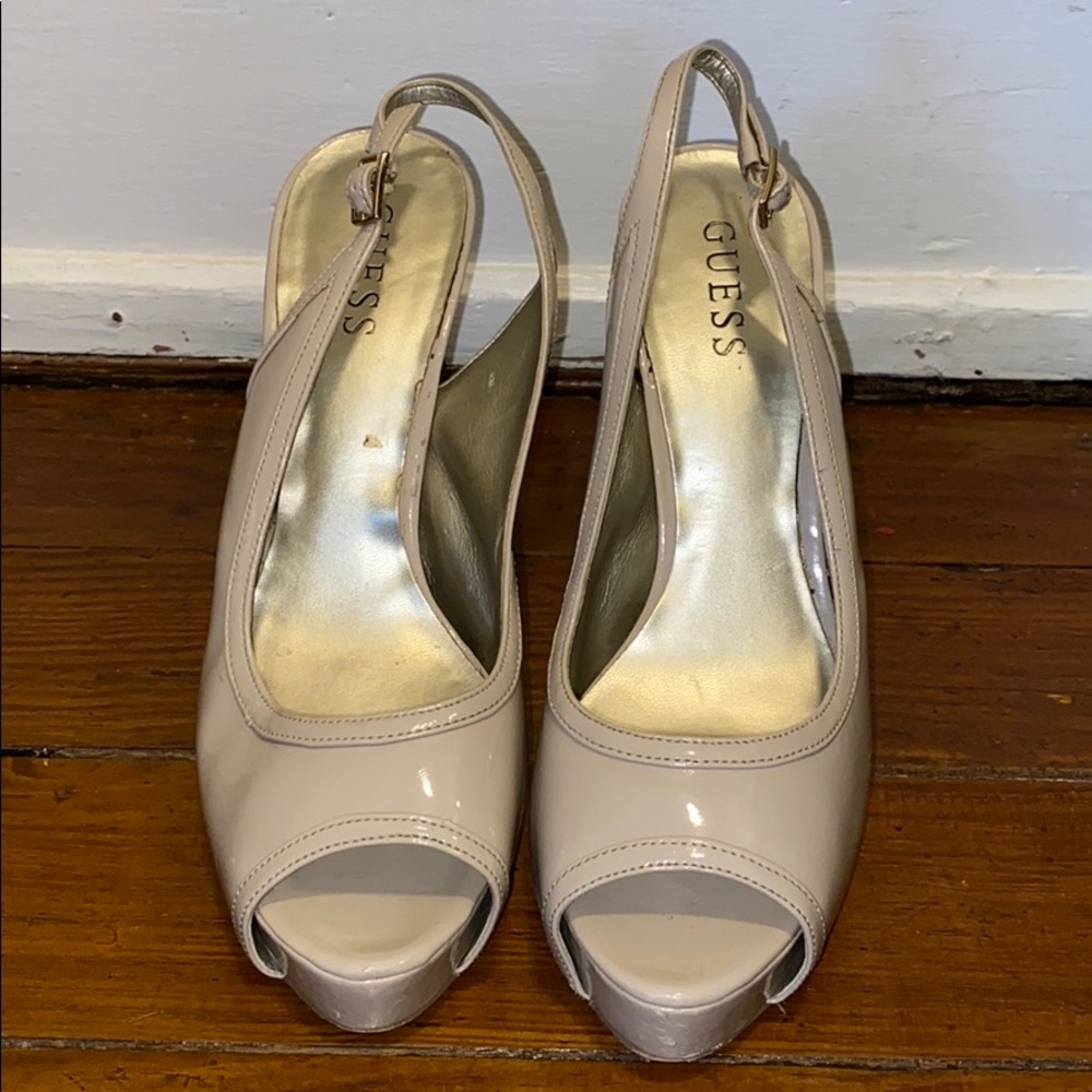 Guess open toe nude heel